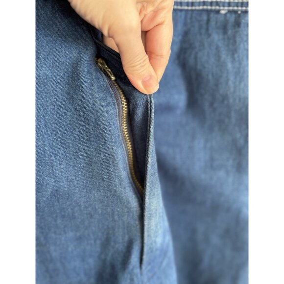 Vintage Liberty Denim Carpenter Farm Overalls Mens Workwear Chore Blue Jean - Picture 6 of 16